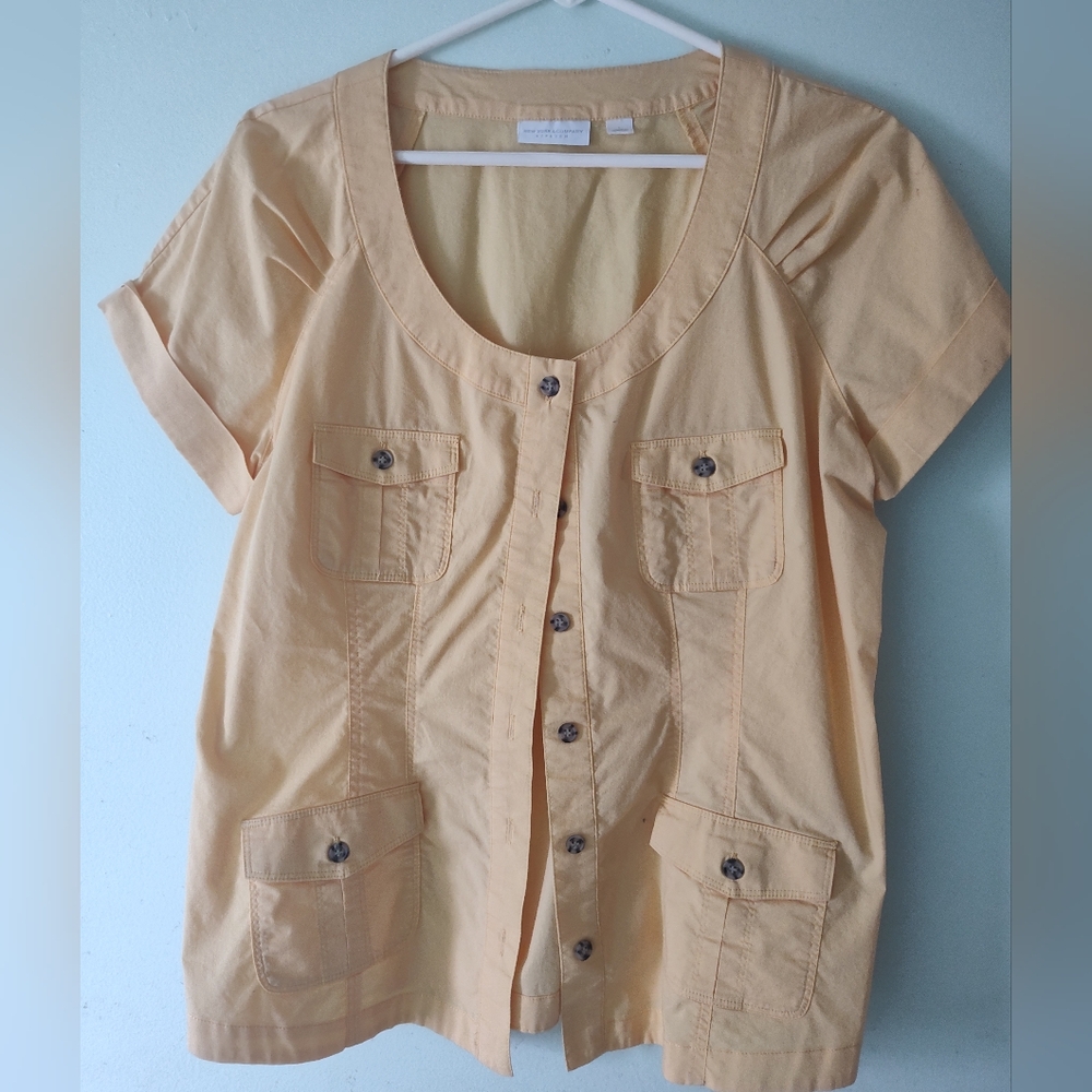 New York & Company Four Pocket Safari Top